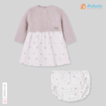 Knit And Fabric Dress With Bloomer Erizos