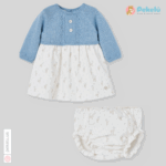 Knit And Fabric Dress With Bloomer Koala