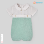 Knit And Fabric Romper Cauce