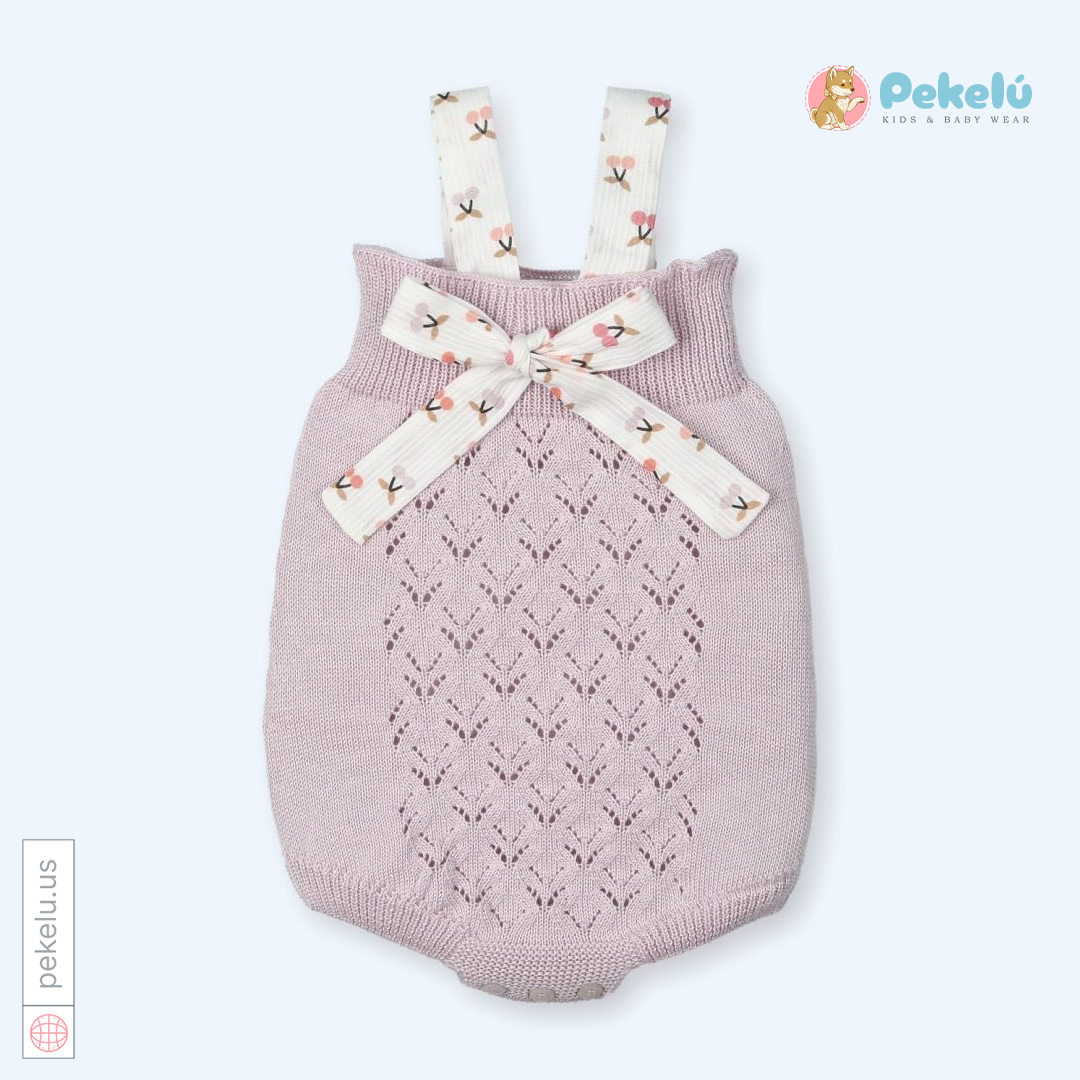COD0048 Knitted Romper with Bow Cerezas - Image 1