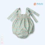 Romper With Flowers Papaya