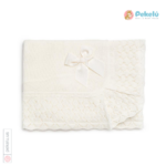 Knitted Baby Shawl with Bow