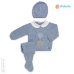 3 Piece Baby Set with Embroidered Hot Air Balloon