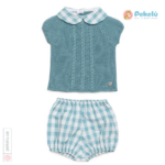 Baby Knit Set with Fabric Shorts