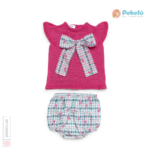Baby Knit Set with Fabric Bloomers