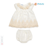 Baby Dress Set in Lace Fabric and Bloomer
