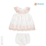 Baby Dress Set in Lace Fabric and Bloomer