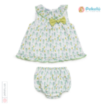 Baby Dress Set with Seahorse Print Fabric and Bloomer