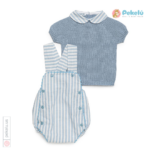 Striped Baby Overall with Knited Top