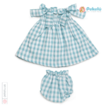 Gingham Dress with Smocked Neckline and Bloomer