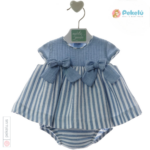 Baby Dress Set with Bloomer and Bows Nagare