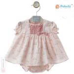 Baby Dress with Bloomers and Bunny Print Arcilla