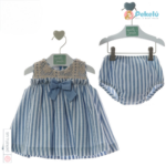 Baby Dress Set with Bloomer and Bows Nagare